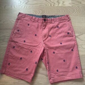 J. Crew Stretch Pink Anchor-Patterned Men's Shorts